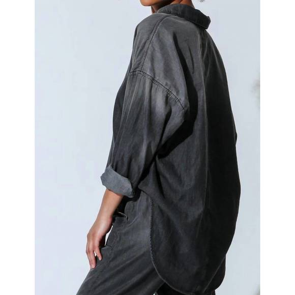 NEW ELECTRIC & ROSE hendrix button down shirt in vintage onyx - Picture 2 of 3